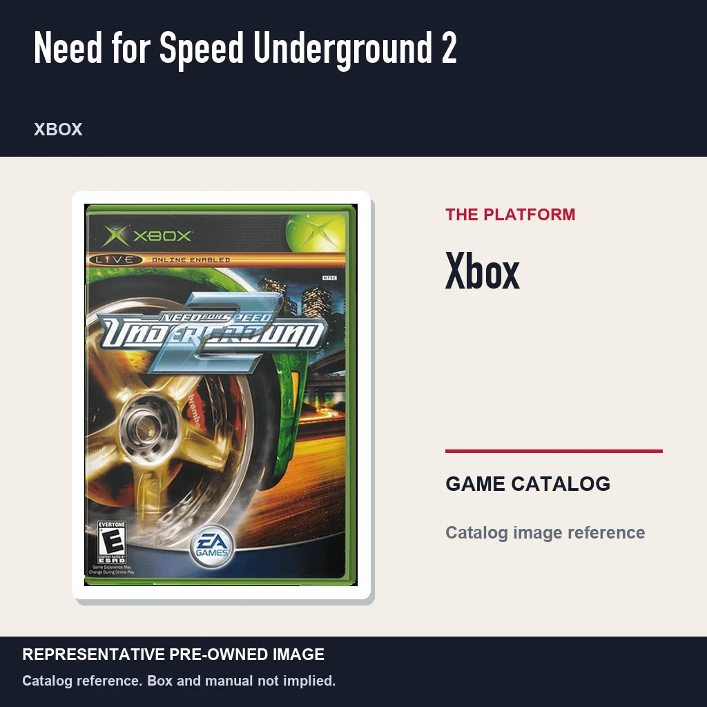 Representative pre-owned Need for Speed Underground 2 (Xbox), platform product layout.
