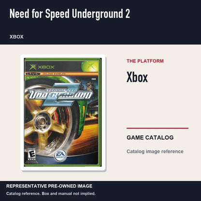 Representative pre-owned Need for Speed Underground 2 (Xbox), platform product layout.