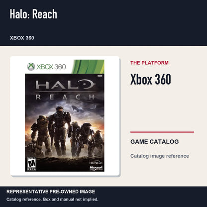 Representative pre-owned Halo: Reach (Xbox 360), platform product layout.