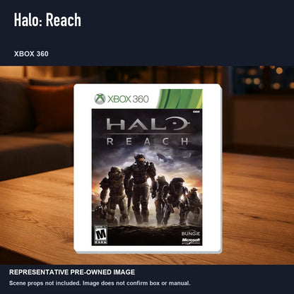 Representative pre-owned Halo: Reach (Xbox 360), product image in a styled room scene.