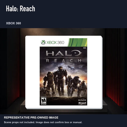 Representative pre-owned Halo: Reach (Xbox 360), product image on a display panel.