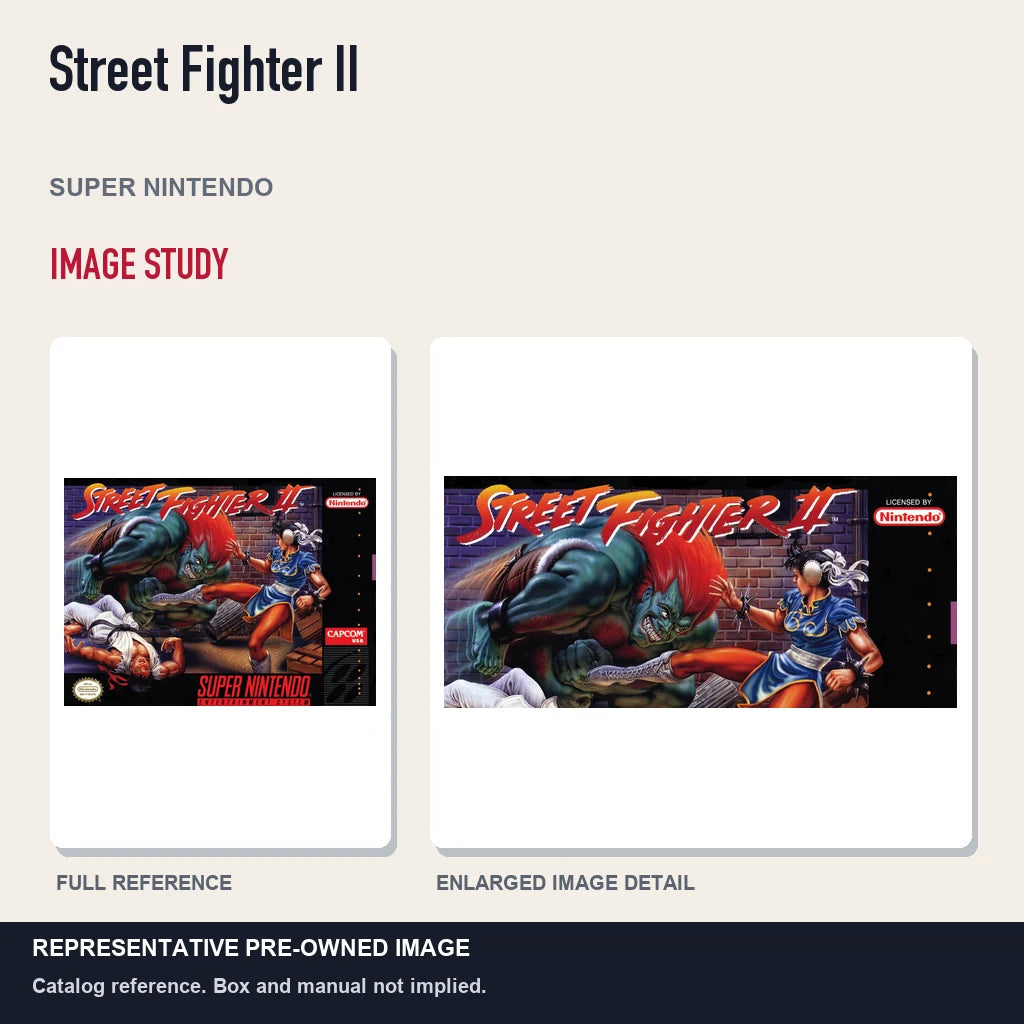 Representative pre-owned Street Fighter II (Super Nintendo), full image and detail.