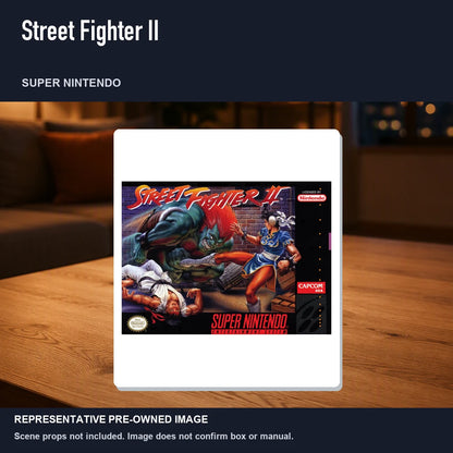 Representative pre-owned Street Fighter II (Super Nintendo), product image in a styled room scene.