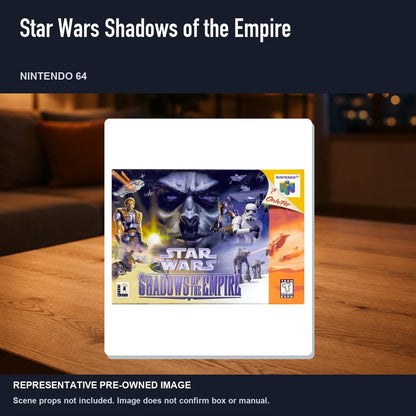 Representative pre-owned Star Wars Shadows of the Empire (Nintendo 64), product image in a styled room scene.