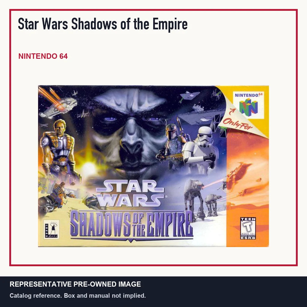 Representative pre-owned Star Wars Shadows of the Empire (Nintendo 64), minimal product layout.