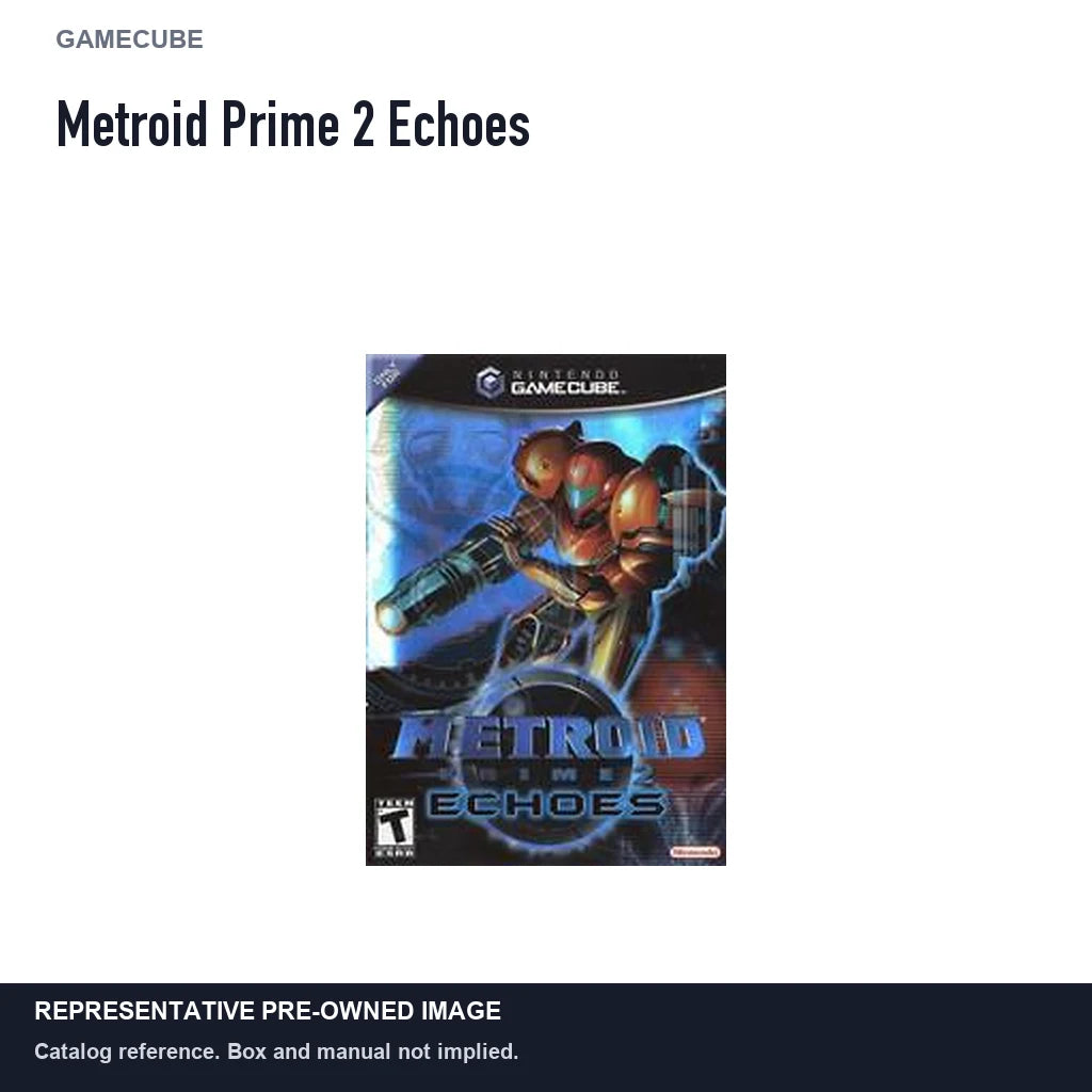 Representative pre-owned Metroid Prime 2 Echoes (GameCube), white product reference.