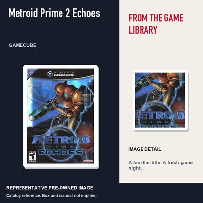 Representative pre-owned Metroid Prime 2 Echoes (GameCube), editorial image and detail.