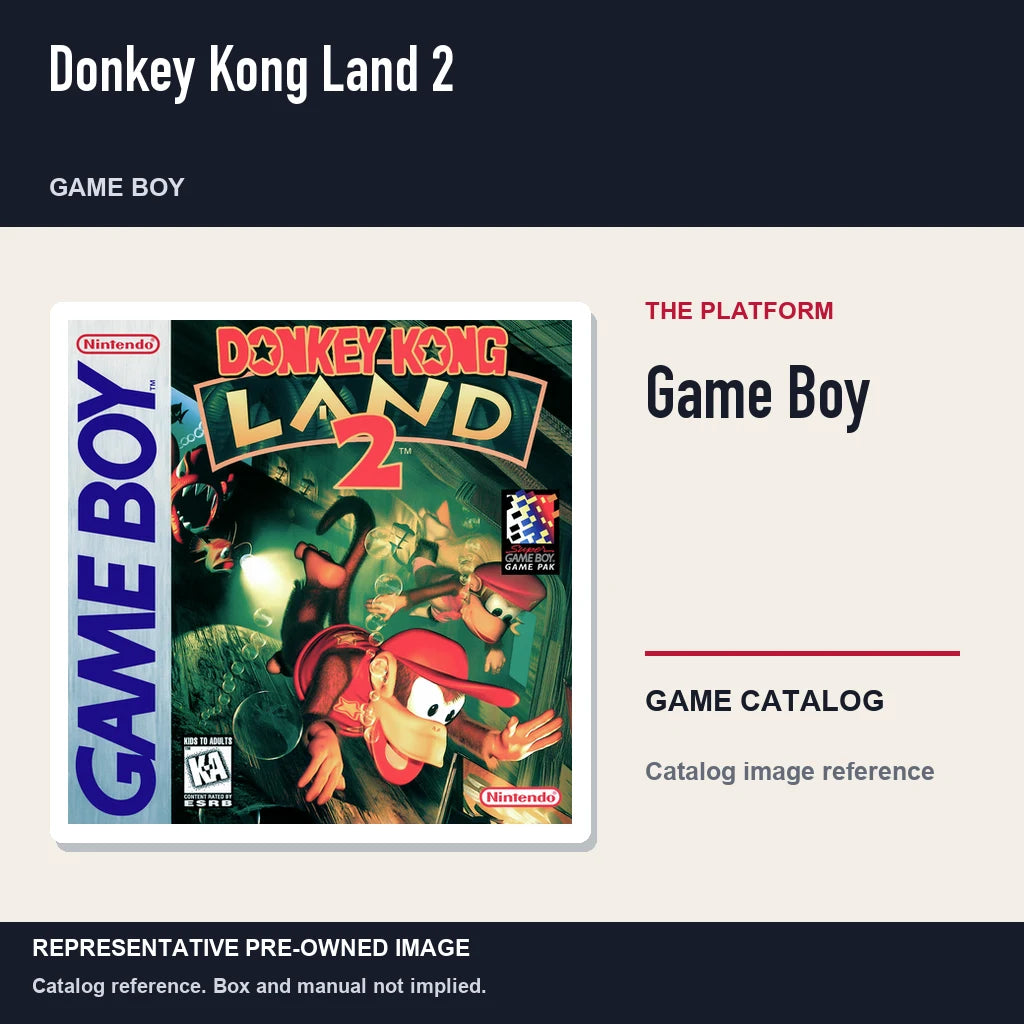 Representative pre-owned Donkey Kong Land 2 (Game Boy), platform product layout.