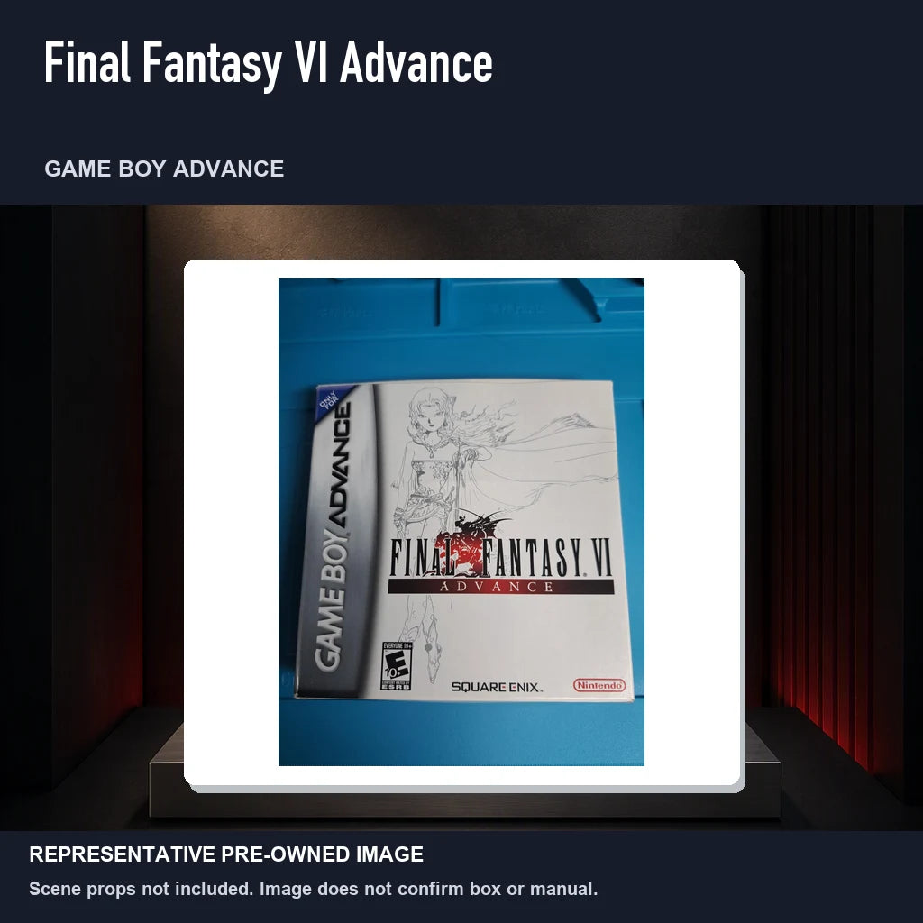 Representative pre-owned Final Fantasy VI Advance (Game Boy Advance), product image on a display panel.