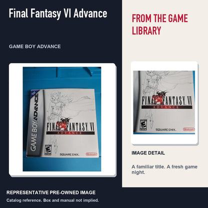 Representative pre-owned Final Fantasy VI Advance (Game Boy Advance), editorial image and detail.