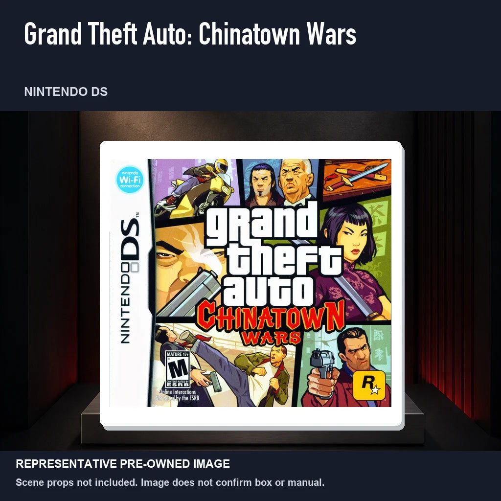 Representative pre-owned Grand Theft Auto: Chinatown Wars (Nintendo DS), product image on a display panel.