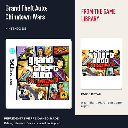 Representative pre-owned Grand Theft Auto: Chinatown Wars (Nintendo DS), editorial image and detail.
