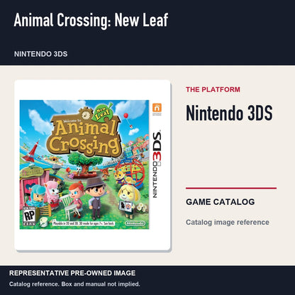 Representative pre-owned Animal Crossing: New Leaf (Nintendo 3DS), platform product layout.