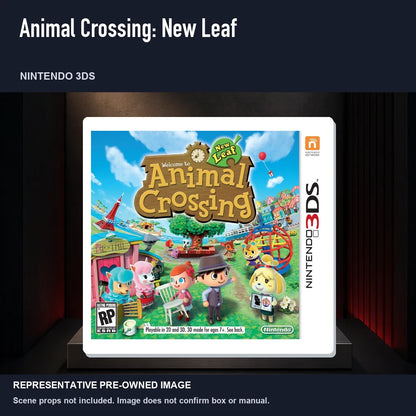 Representative pre-owned Animal Crossing: New Leaf (Nintendo 3DS), product image on a display panel.