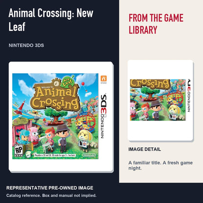 Representative pre-owned Animal Crossing: New Leaf (Nintendo 3DS), editorial image and detail.