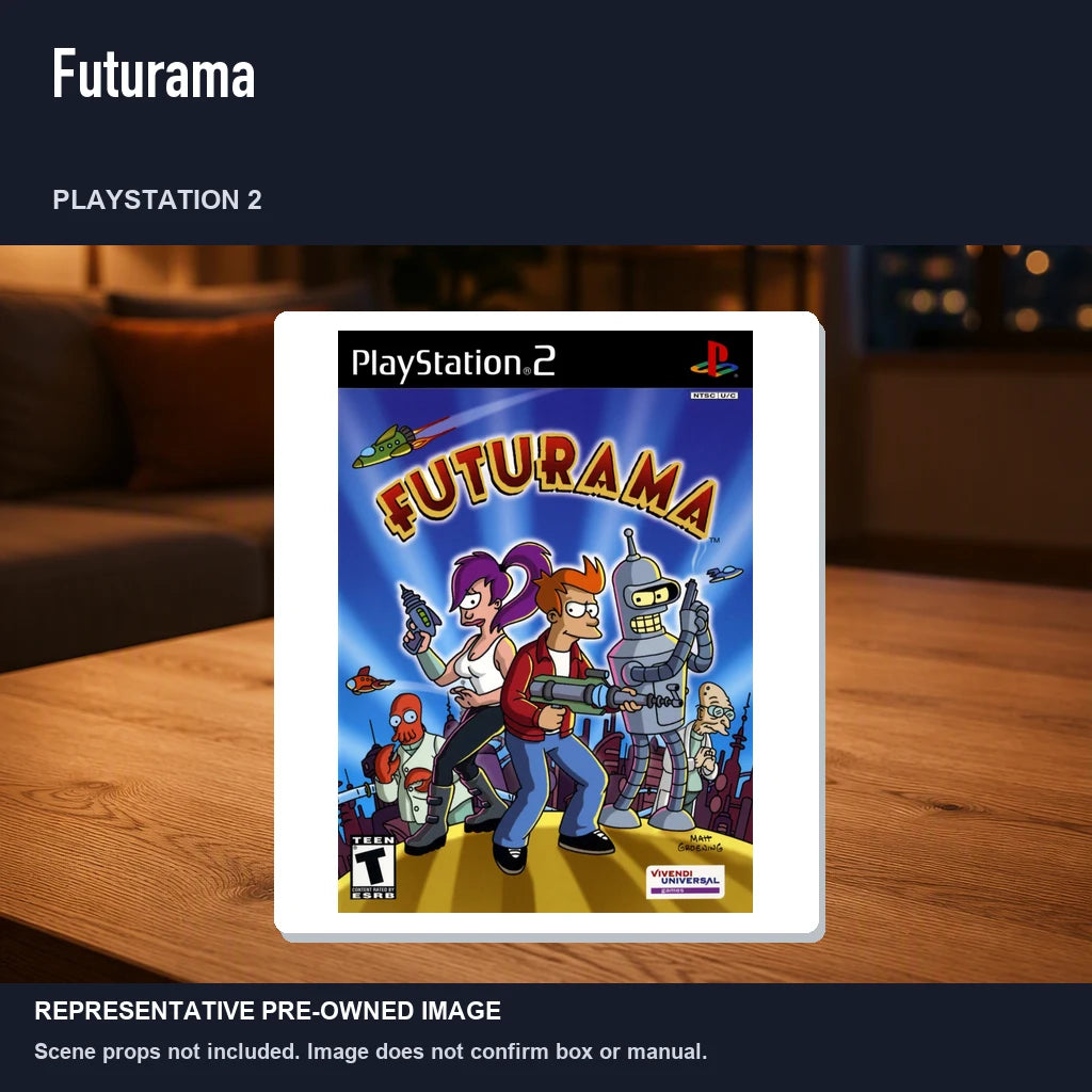 Representative pre-owned Futurama (PlayStation 2), product image in a styled room scene.