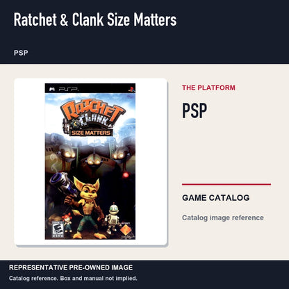 Representative pre-owned Ratchet & Clank Size Matters (PSP), platform product layout.
