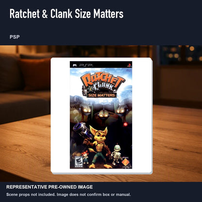 Representative pre-owned Ratchet & Clank Size Matters (PSP), product image in a styled room scene.