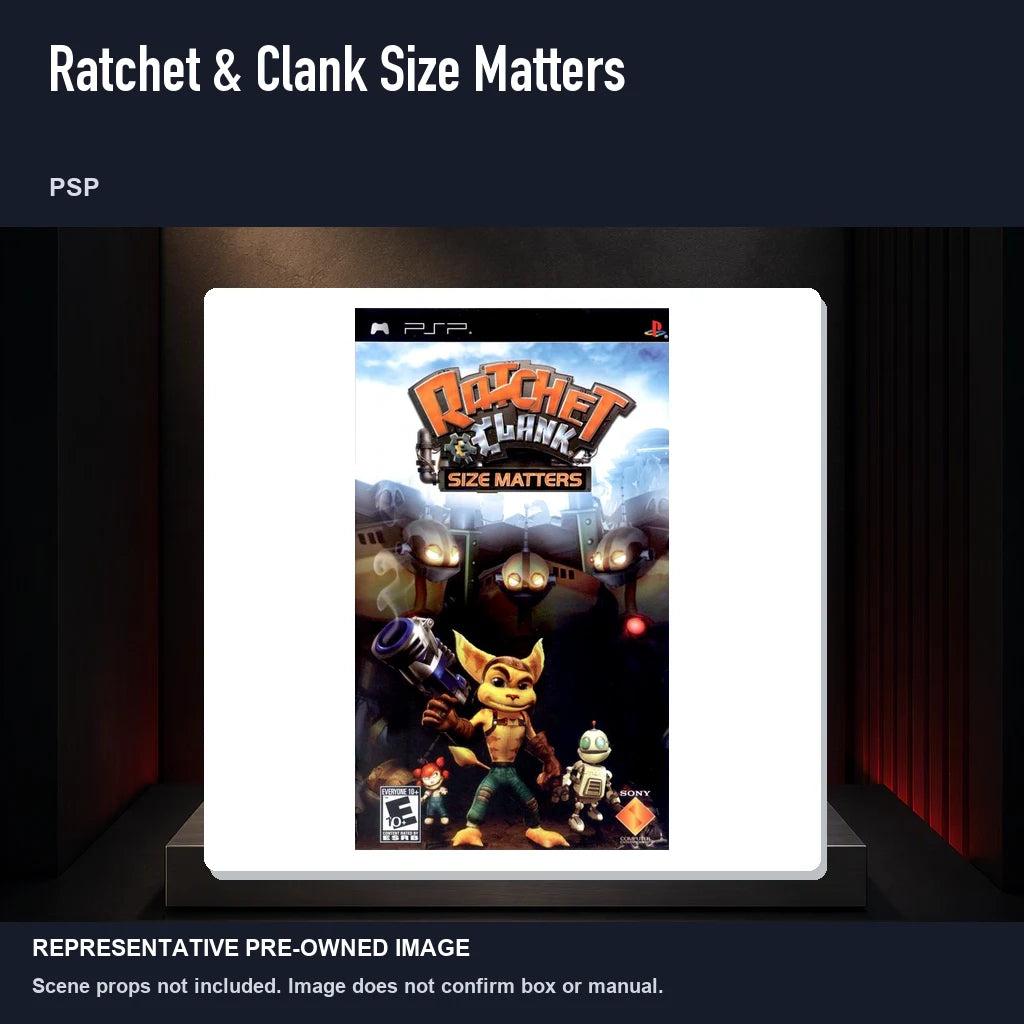 Representative pre-owned Ratchet & Clank Size Matters (PSP), product image on a display panel.