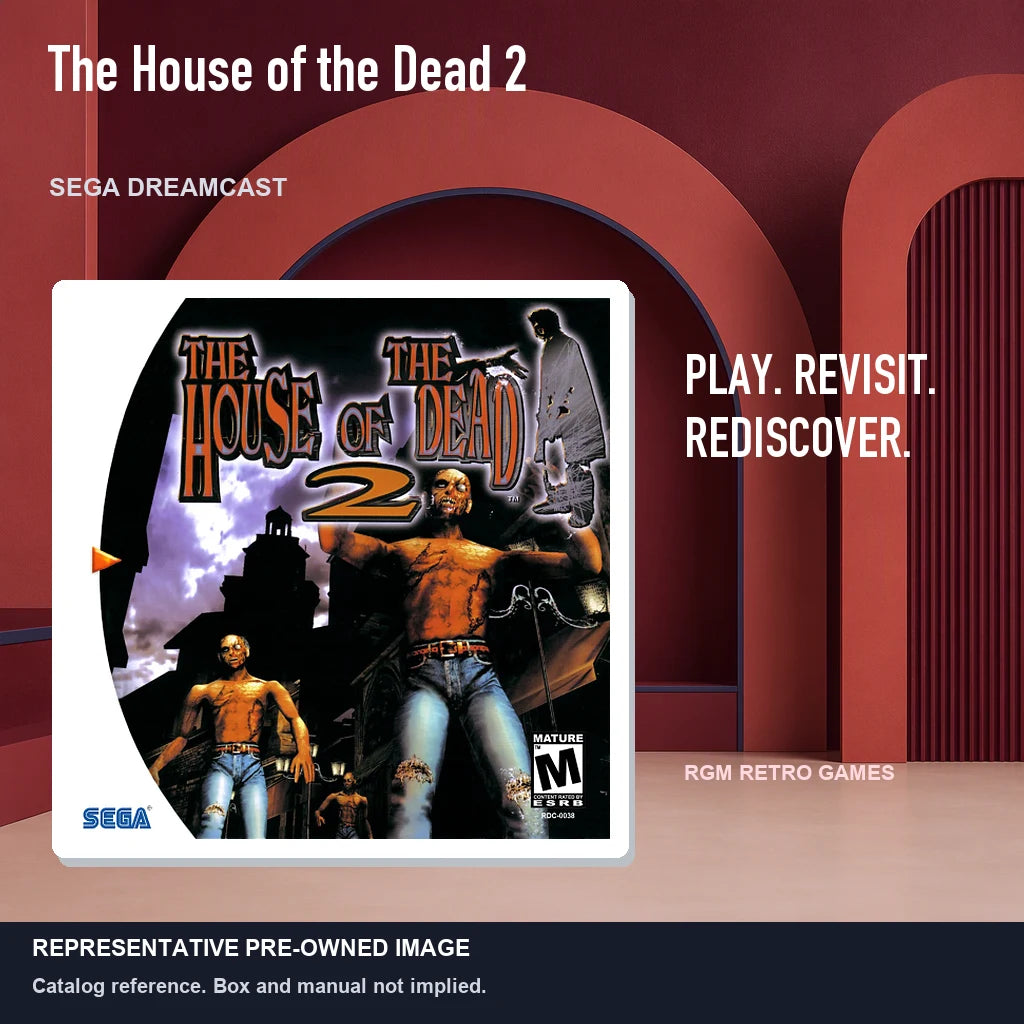 Representative pre-owned The House of the Dead 2 (Sega Dreamcast), red retro product layout.