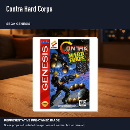 Representative pre-owned Contra Hard Corps (Sega Genesis), product image in a styled room scene.