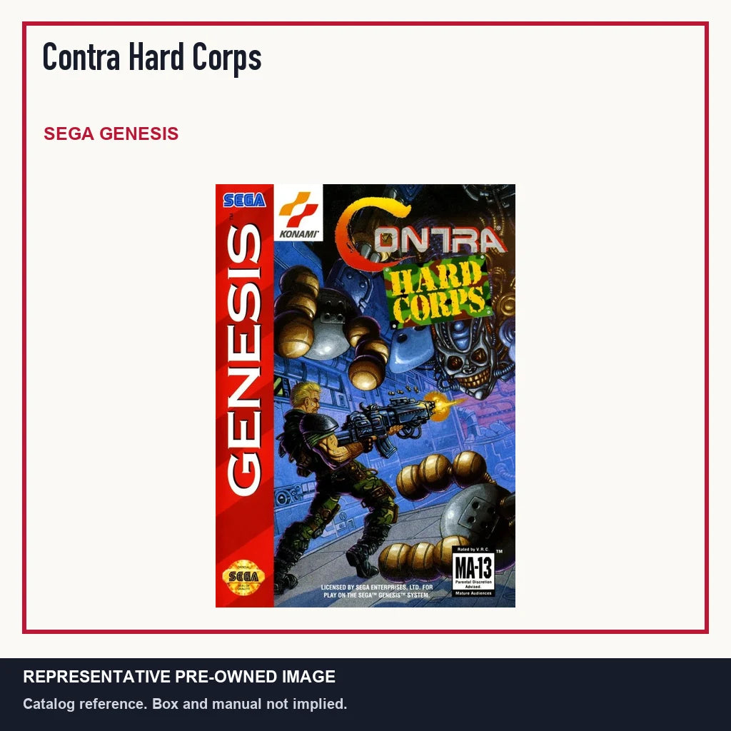 Representative pre-owned Contra Hard Corps (Sega Genesis), minimal product layout.