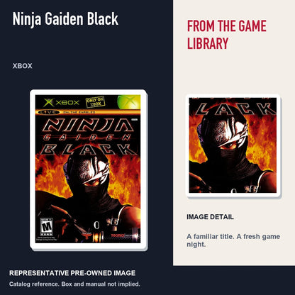 Representative pre-owned Ninja Gaiden Black (Xbox), editorial image and detail.