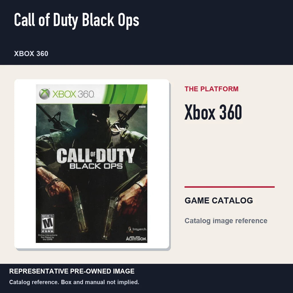 Representative pre-owned Call of Duty Black Ops (Xbox 360), platform product layout.