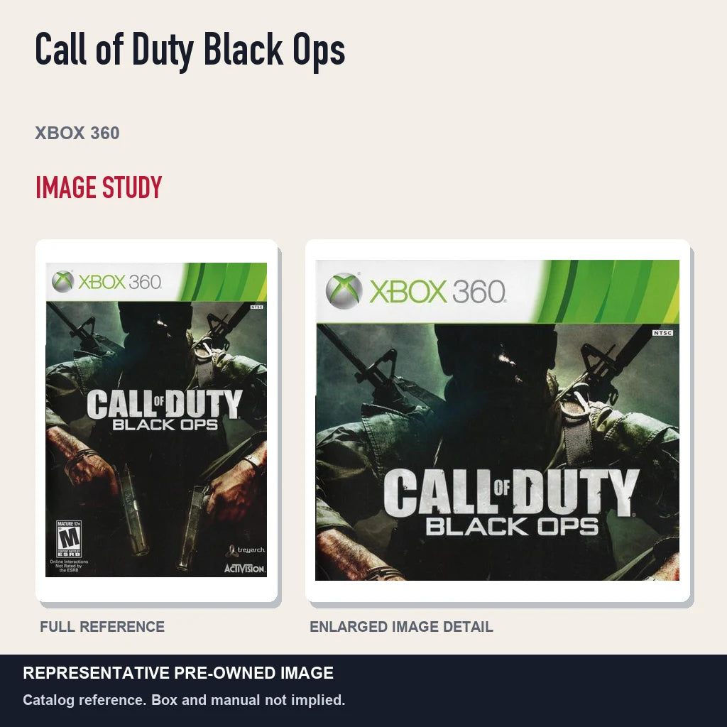 Representative pre-owned Call of Duty Black Ops (Xbox 360), full image and detail.