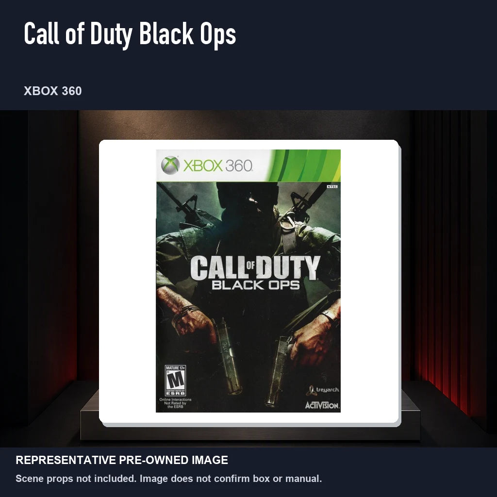 Representative pre-owned Call of Duty Black Ops (Xbox 360), product image on a display panel.