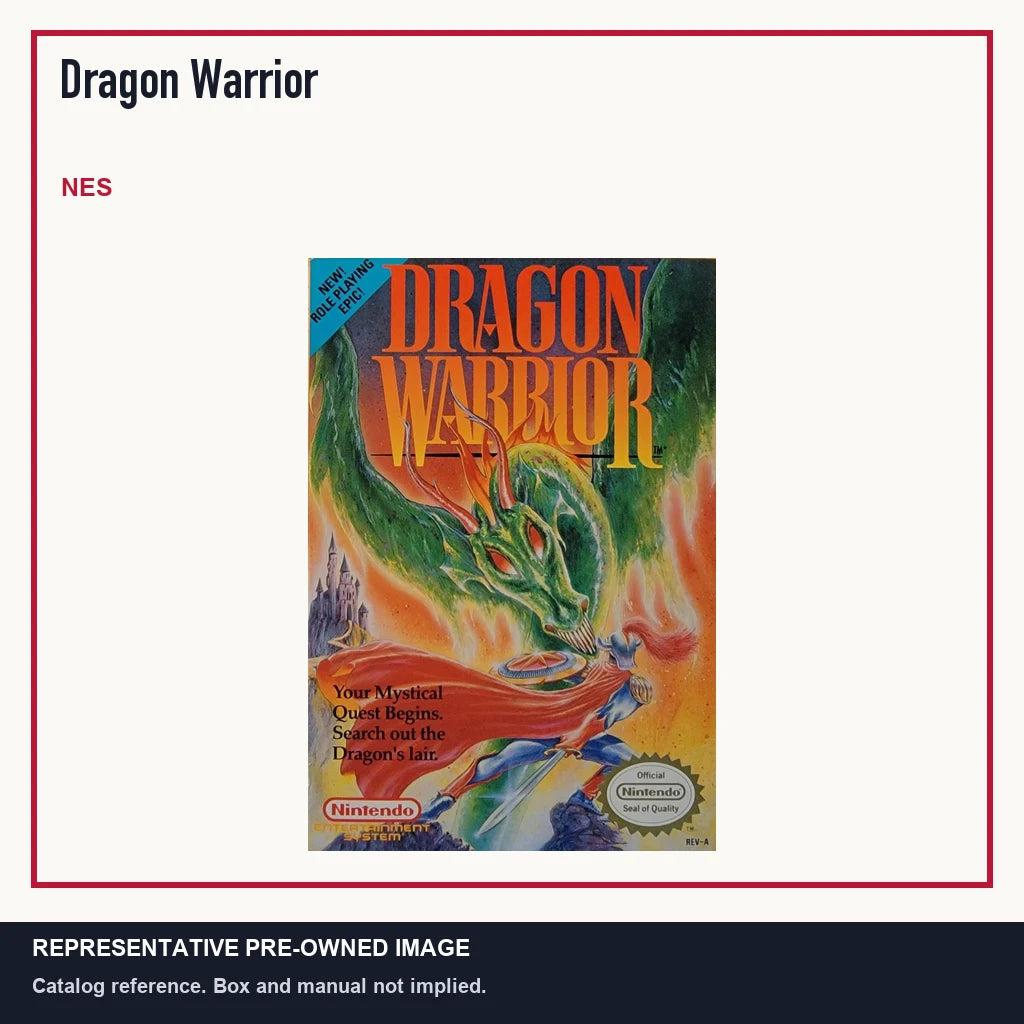 Representative pre-owned Dragon Warrior (NES), minimal product layout.