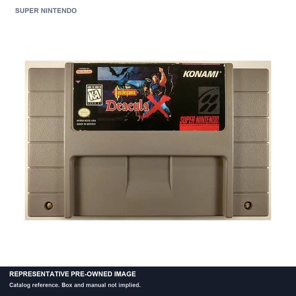 Representative pre-owned Castlevania Dracula X (Super Nintendo), white product reference.