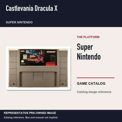 Representative pre-owned Castlevania Dracula X (Super Nintendo), platform product layout.