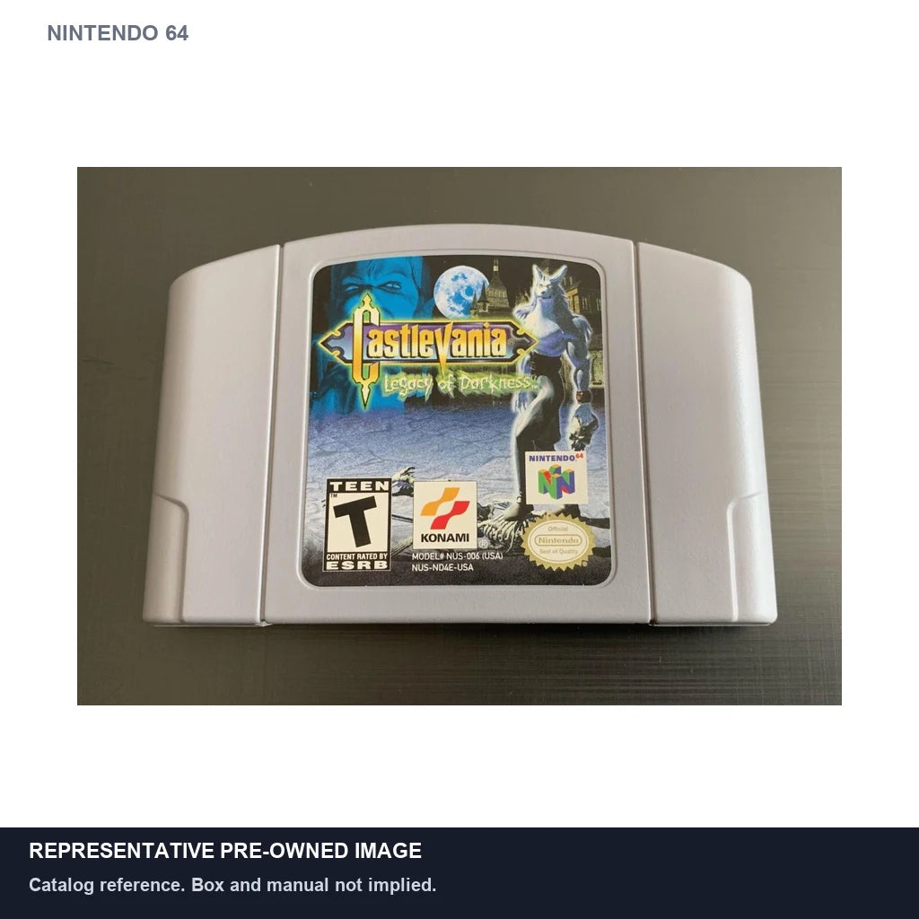 Representative pre-owned Castlevania Legacy of Darkness (Nintendo 64), white product reference.