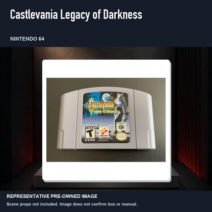 Representative pre-owned Castlevania Legacy of Darkness (Nintendo 64), product image on a display panel.