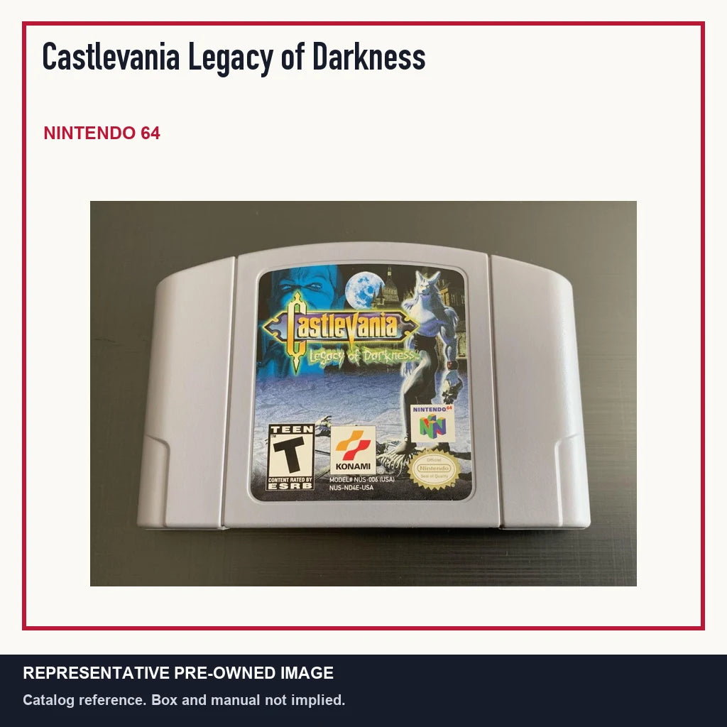 Representative pre-owned Castlevania Legacy of Darkness (Nintendo 64), minimal product layout.