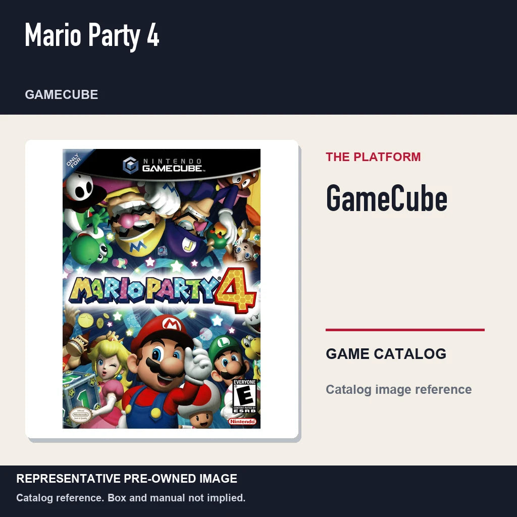 Representative pre-owned Mario Party 4 (GameCube), platform product layout.