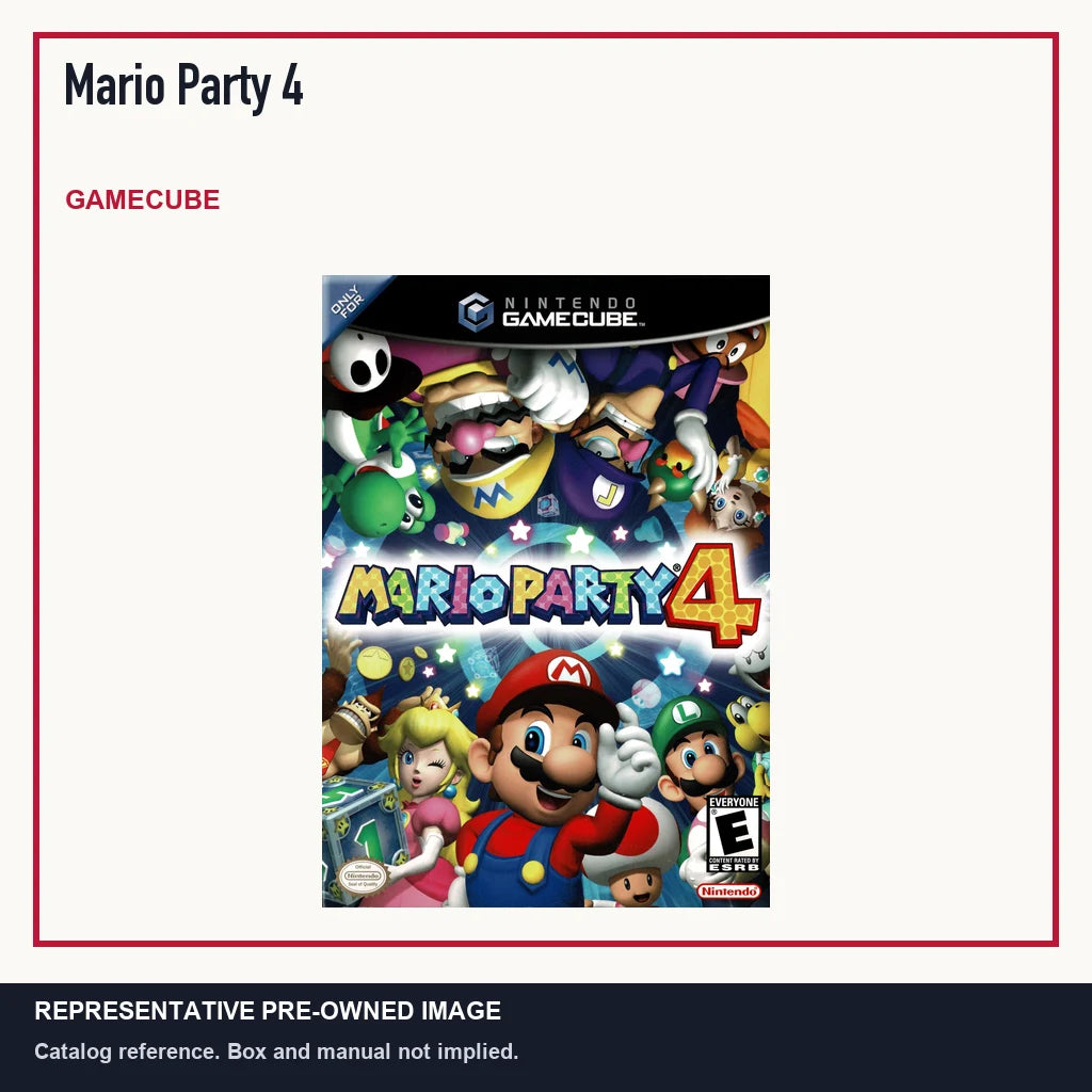 Representative pre-owned Mario Party 4 (GameCube), minimal product layout.