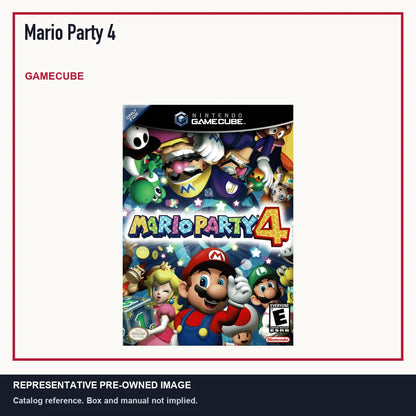 Representative pre-owned Mario Party 4 (GameCube), minimal product layout.