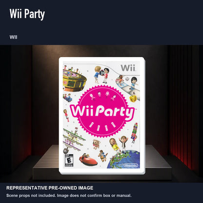 Representative pre-owned Wii Party (Wii), product image on a display panel.