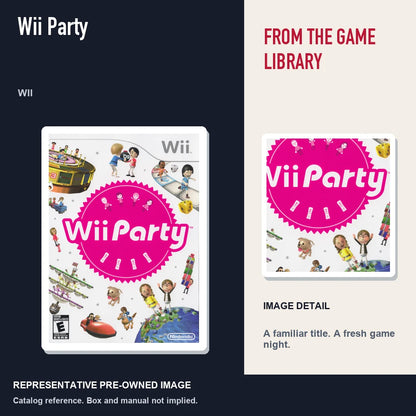 Representative pre-owned Wii Party (Wii), editorial image and detail.