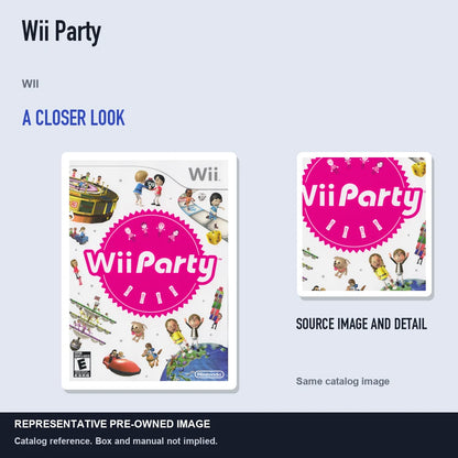 Representative pre-owned Wii Party (Wii), full image with detail inset.