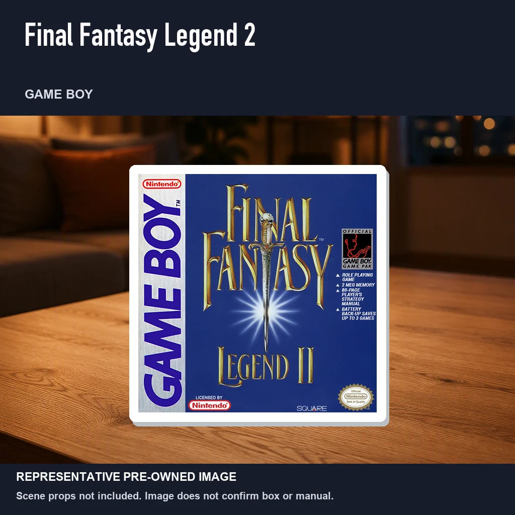 Representative pre-owned Final Fantasy Legend 2 (Game Boy), product image in a styled room scene.