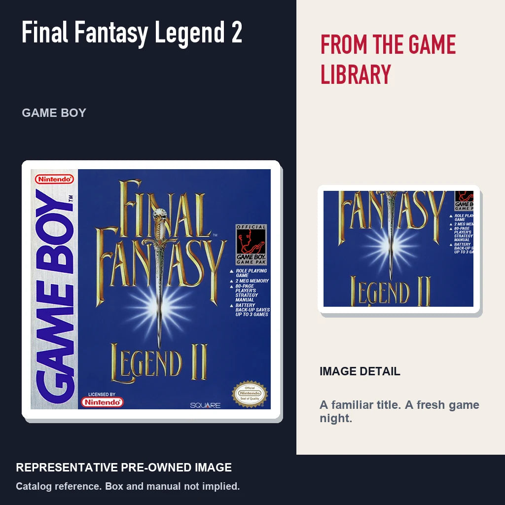 Representative pre-owned Final Fantasy Legend 2 (Game Boy), editorial image and detail.