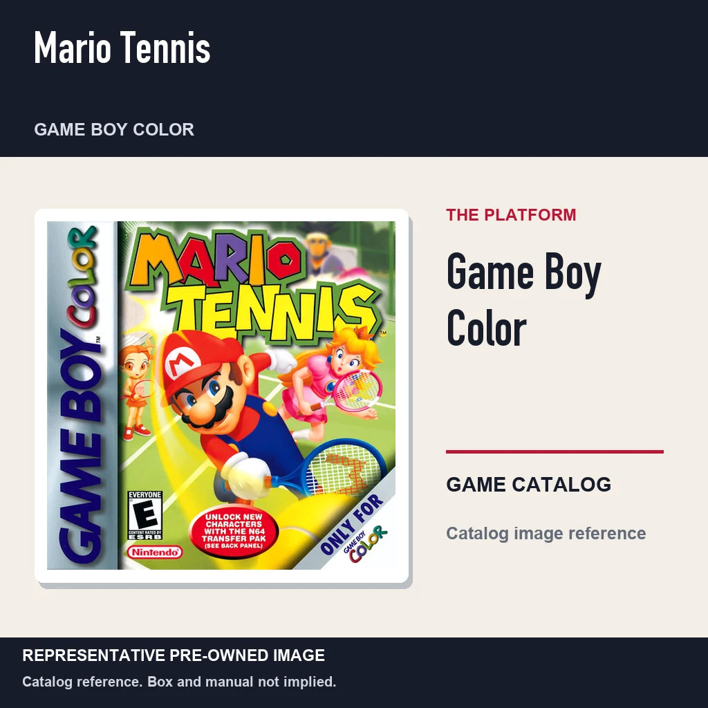 Representative pre-owned Mario Tennis (Game Boy Color), platform product layout.