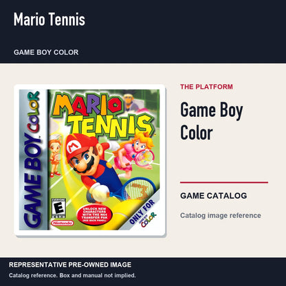 Representative pre-owned Mario Tennis (Game Boy Color), platform product layout.