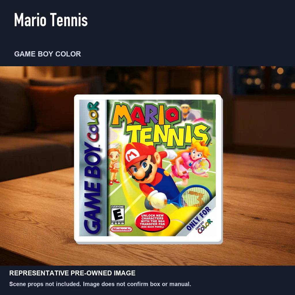 Representative pre-owned Mario Tennis (Game Boy Color), product image in a styled room scene.
