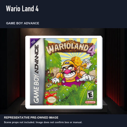 Representative pre-owned Wario Land 4 (Game Boy Advance), product image on a display panel.