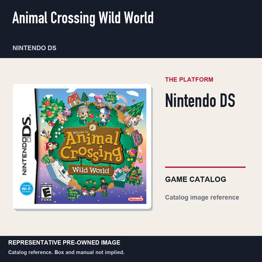 Representative pre-owned Animal Crossing Wild World (Nintendo DS), platform product layout.