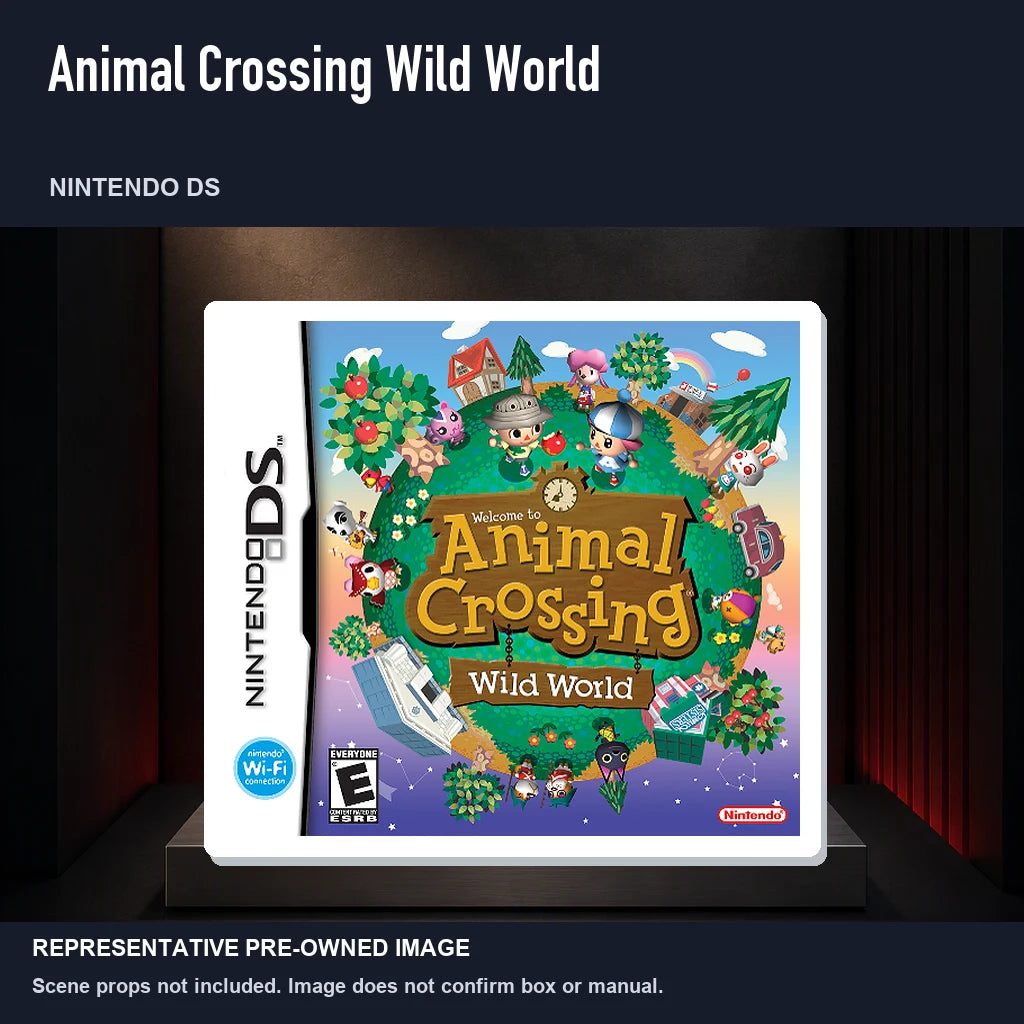 Representative pre-owned Animal Crossing Wild World (Nintendo DS), product image on a display panel.